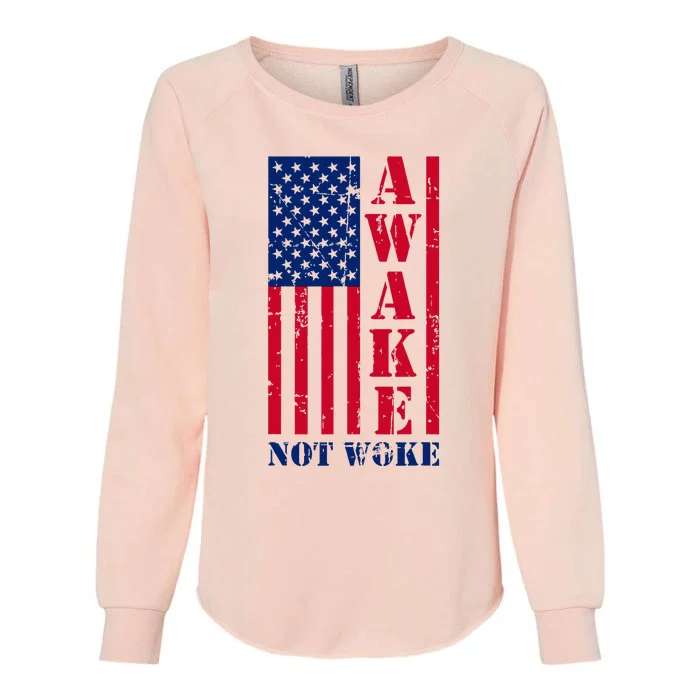 Awake Not Woke Womens California Wash Sweatshirt