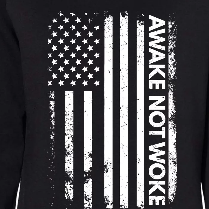 Awake Not Woke American Flag Free Speech Womens California Wash Sweatshirt