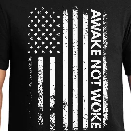 Awake Not Woke American Flag Free Speech Pajama Set