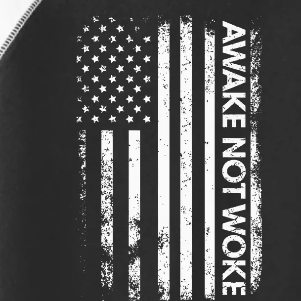 Awake Not Woke American Flag Free Speech Toddler Fine Jersey T-Shirt