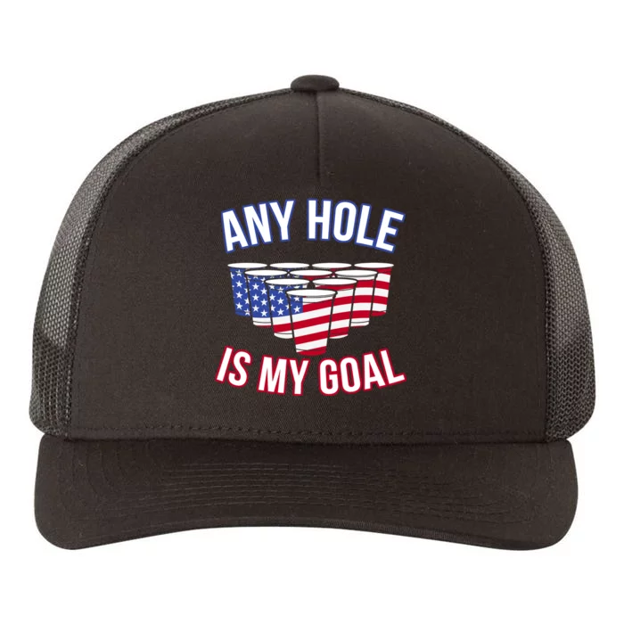 Any Goal Is A Hole USA Beer Bong Party Yupoong Adult 5-Panel Trucker Hat