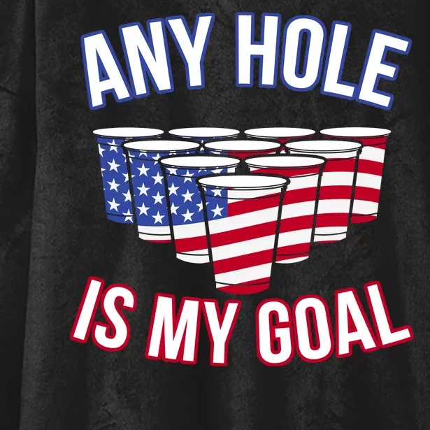 Any Goal Is A Hole USA Beer Bong Party Hooded Wearable Blanket