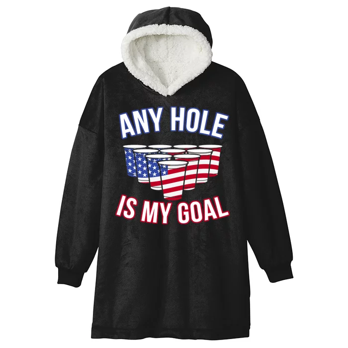 Any Goal Is A Hole USA Beer Bong Party Hooded Wearable Blanket