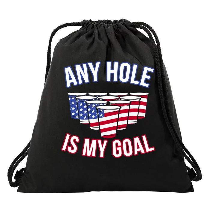 Any Goal Is A Hole USA Beer Bong Party Drawstring Bag