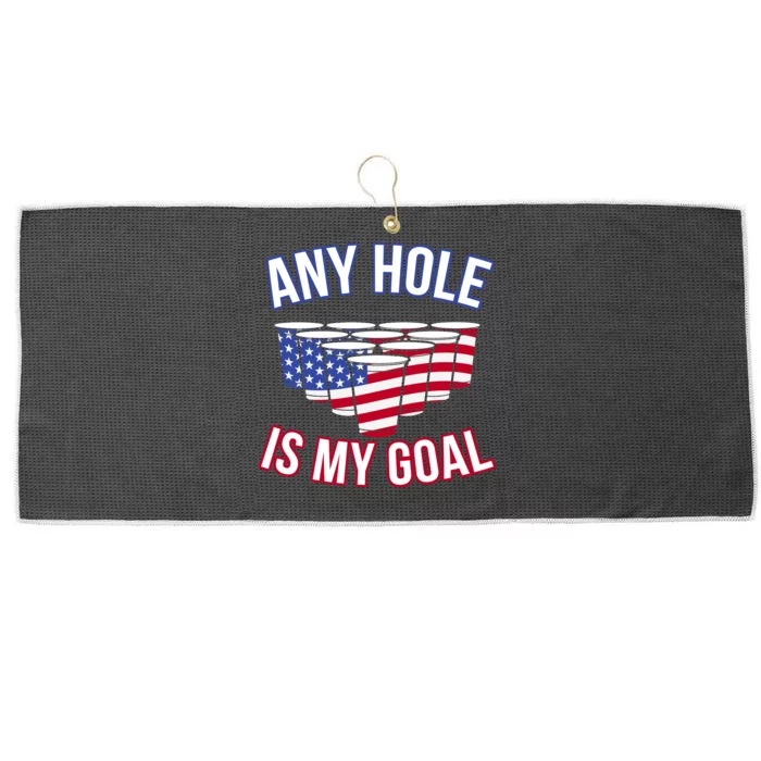 Any Goal Is A Hole USA Beer Bong Party Large Microfiber Waffle Golf Towel