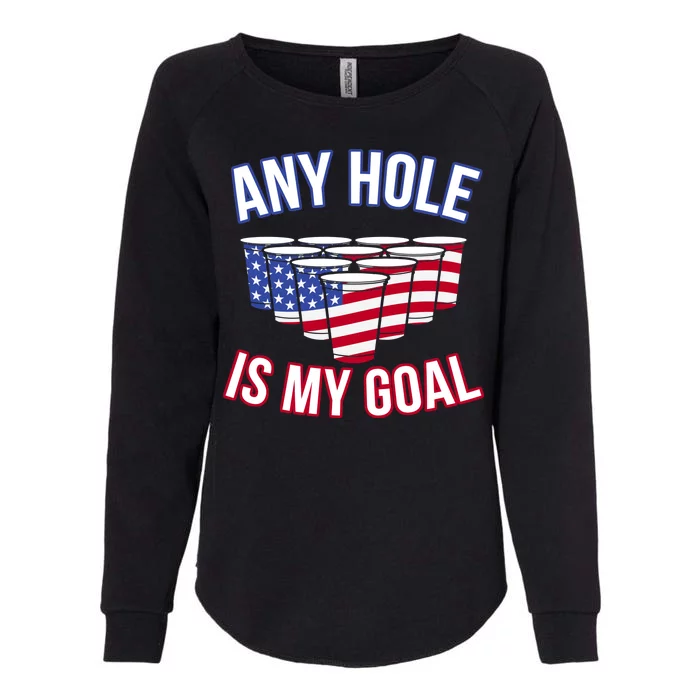 Any Goal Is A Hole USA Beer Bong Party Womens California Wash Sweatshirt