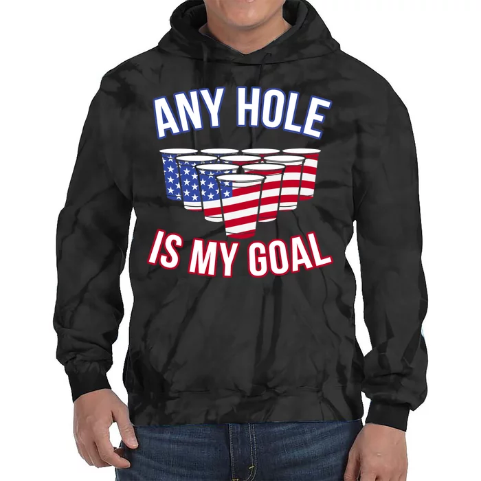 Any Goal Is A Hole USA Beer Bong Party Tie Dye Hoodie