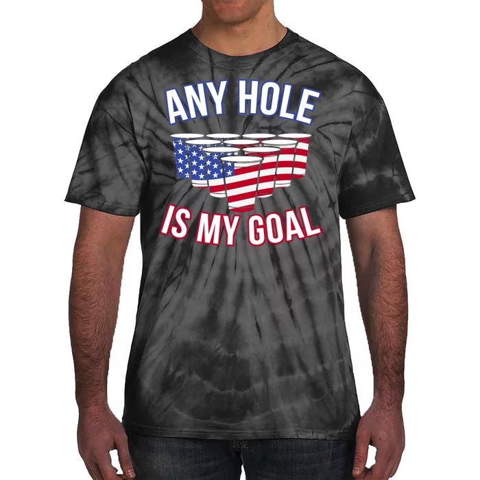 Any Goal Is A Hole USA Beer Bong Party Tie-Dye T-Shirt