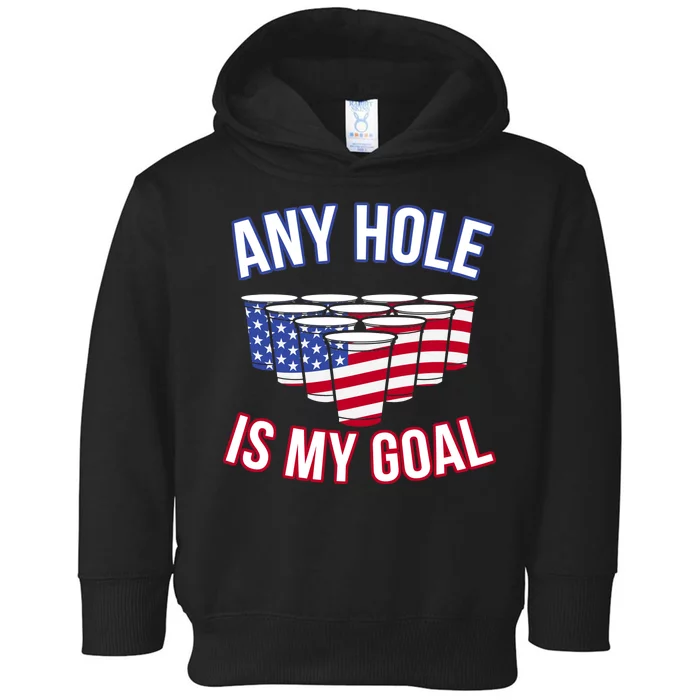 Any Goal Is A Hole USA Beer Bong Party Toddler Hoodie