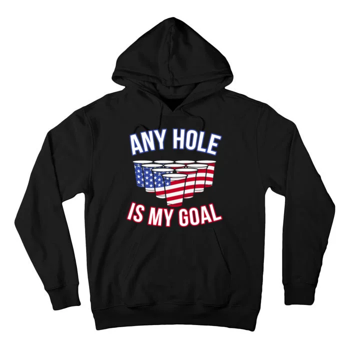 Any Goal Is A Hole USA Beer Bong Party Tall Hoodie