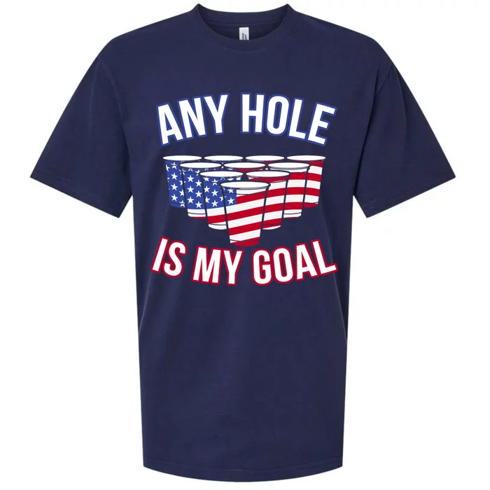 Any Goal Is A Hole USA Beer Bong Party Sueded Cloud Jersey T-Shirt