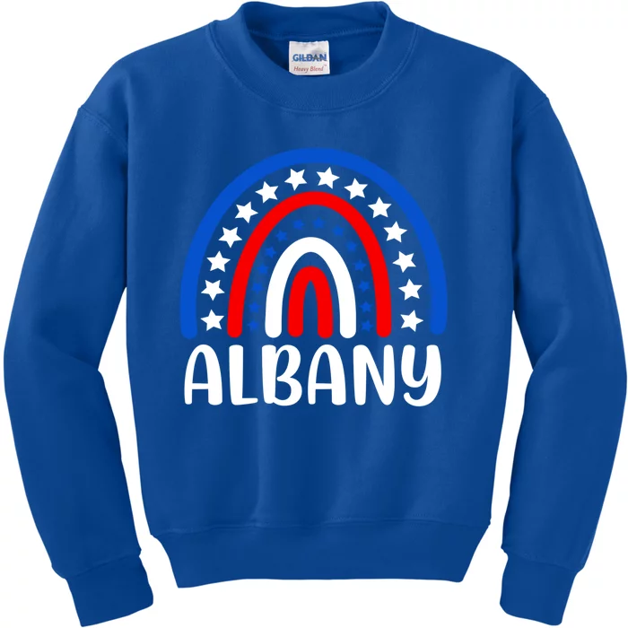 Albany New York Cute Gift I Love Albany Usa Funny Gift Kids Sweatshirt