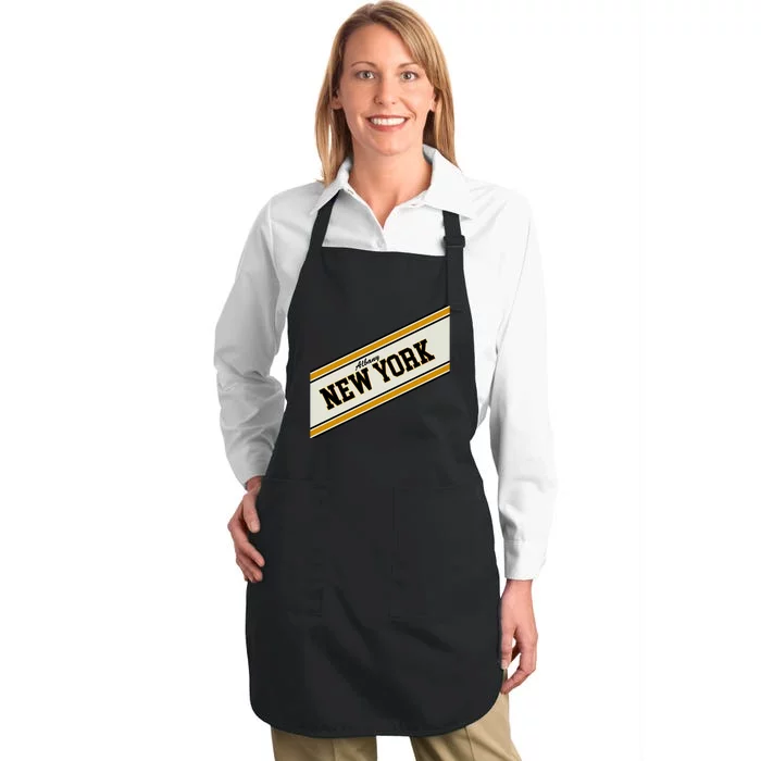 Albany New York Varsity Logo Full-Length Apron With Pocket