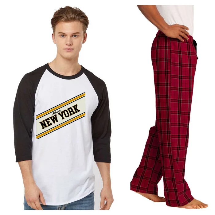 Albany New York Varsity Logo Raglan Sleeve Pajama Set