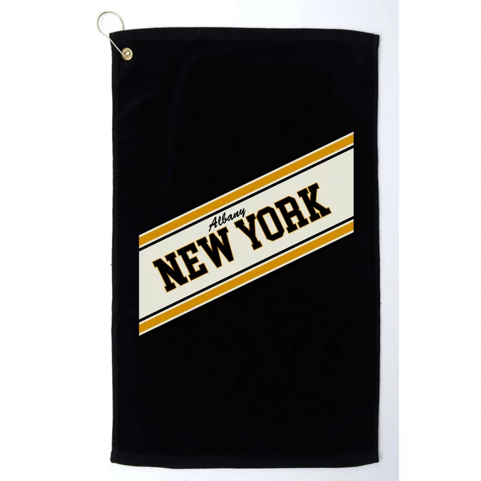 Albany New York Varsity Logo Platinum Collection Golf Towel