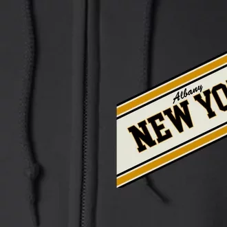 Albany New York Varsity Logo Full Zip Hoodie