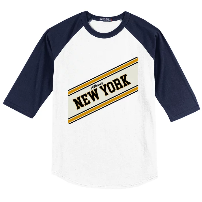 Albany New York Varsity Logo Baseball Sleeve Shirt