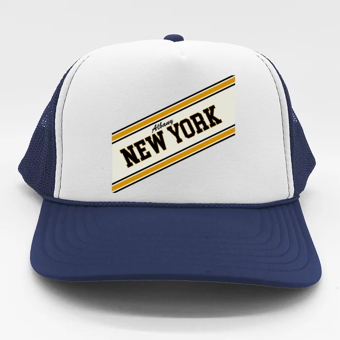 Albany New York Varsity Logo Trucker Hat