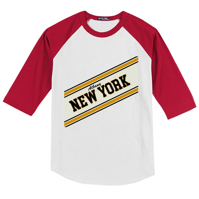 Albany New York Varsity Logo Kids Colorblock Raglan Jersey