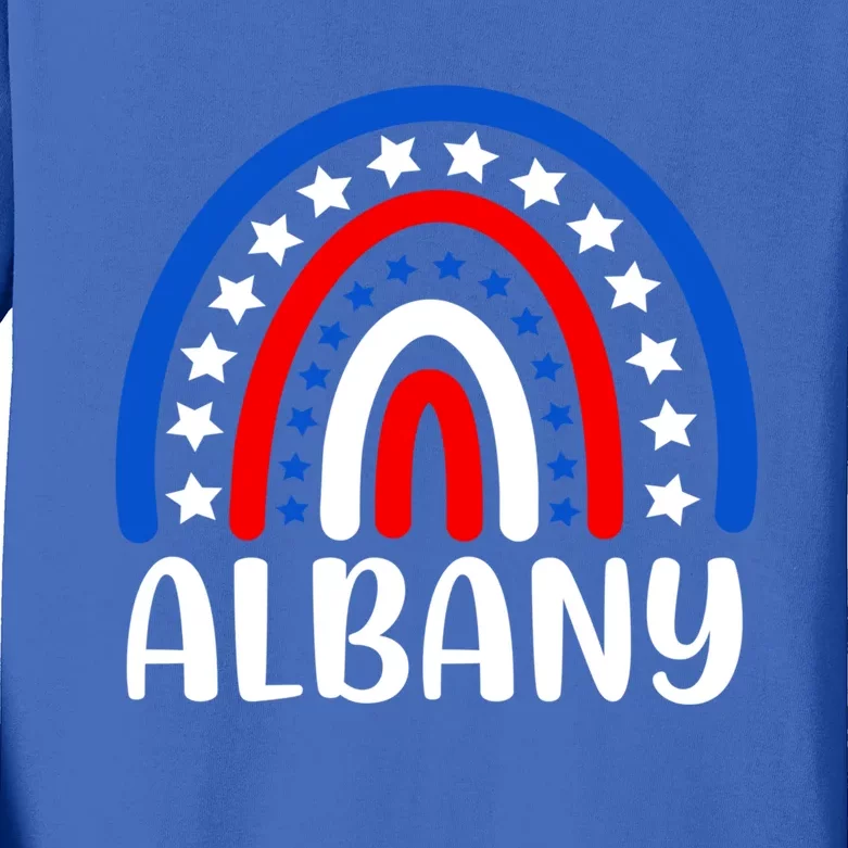 Albany New York Cool Gift I Love Albany Usa Gift Kids Long Sleeve Shirt