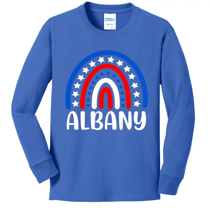 Albany New York Cool Gift I Love Albany Usa Gift Kids Long Sleeve Shirt