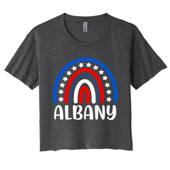 Albany New York Cool Gift I Love Albany Usa Gift Women's Crop Top Tee