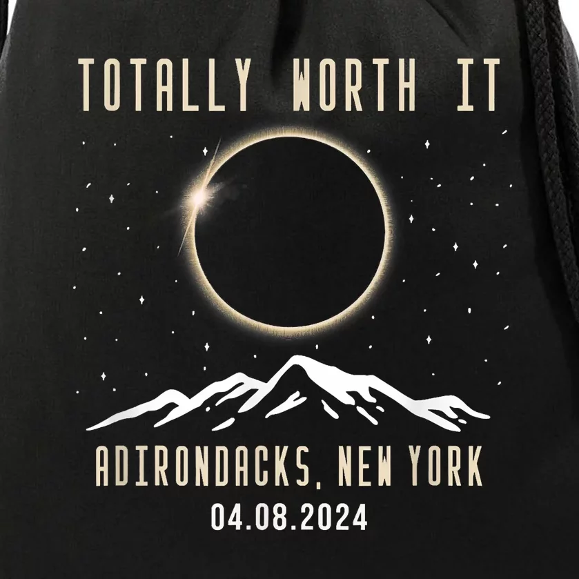 Adirondacks New York 2024 Total Solar Eclipse Drawstring Bag