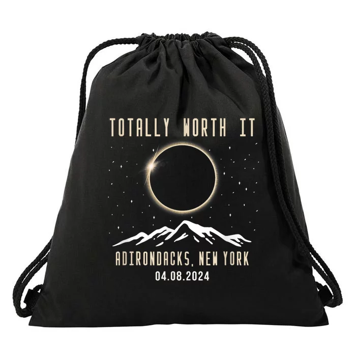 Adirondacks New York 2024 Total Solar Eclipse Drawstring Bag