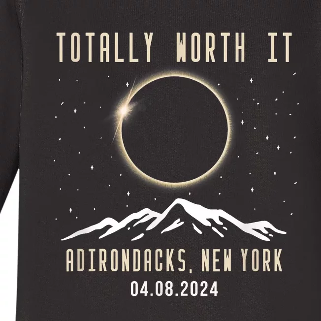 Adirondacks New York 2024 Total Solar Eclipse Baby Long Sleeve Bodysuit