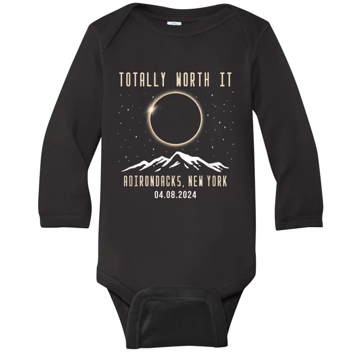 Adirondacks New York 2024 Total Solar Eclipse Baby Long Sleeve Bodysuit