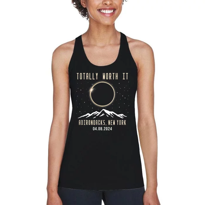 Adirondacks New York 2024 Total Solar Eclipse Women's Racerback Tank