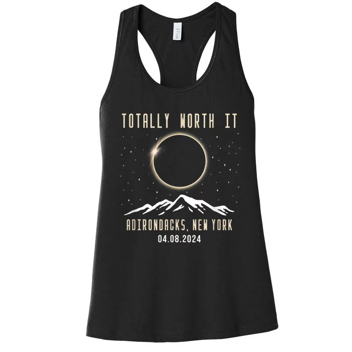 Adirondacks New York 2024 Total Solar Eclipse Women's Racerback Tank