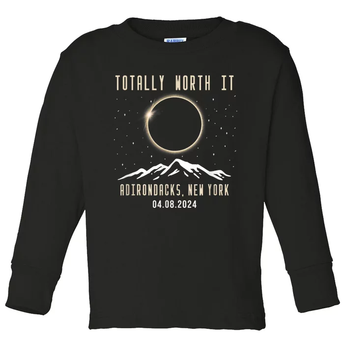 Adirondacks New York 2024 Total Solar Eclipse Toddler Long Sleeve Shirt