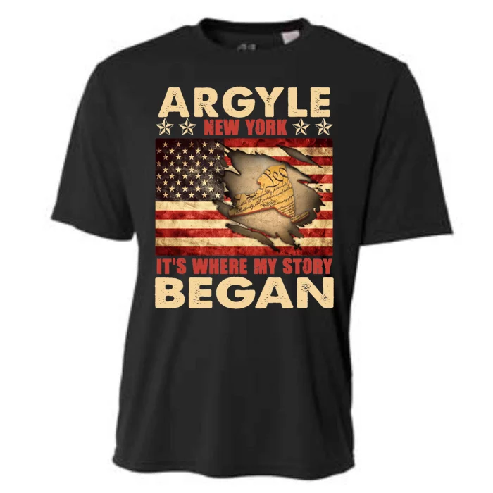 Argyle New York Usa Flag Independence Day Meaningful Gift Cooling Performance Crew T-Shirt