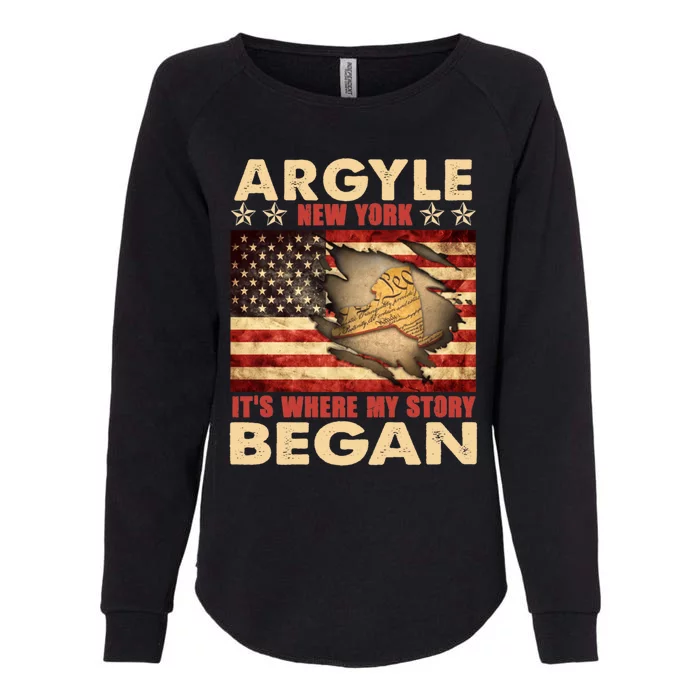 Argyle New York Usa Flag Independence Day Meaningful Gift Womens California Wash Sweatshirt