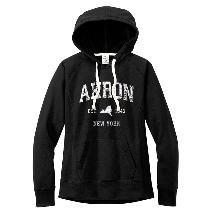 Akron New York Ny Vintage Women's Fleece Hoodie