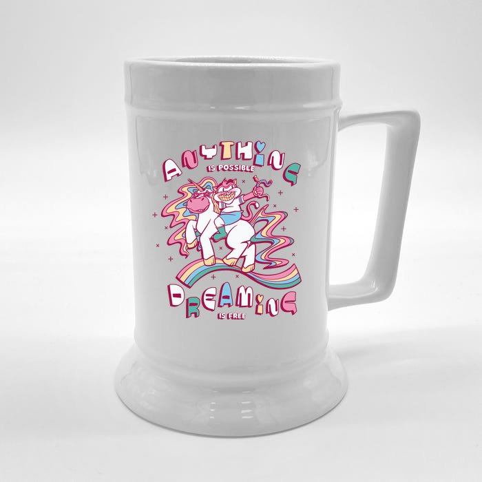 Anything Is Possible Dreaming Is Free Front & Back Beer Stein