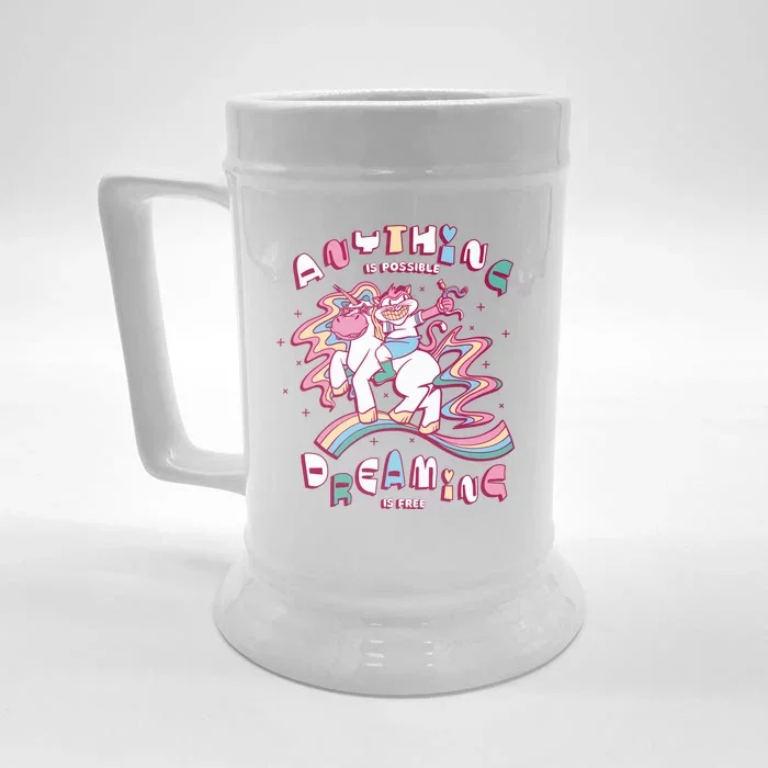 Anything Is Possible Dreaming Is Free Front & Back Beer Stein