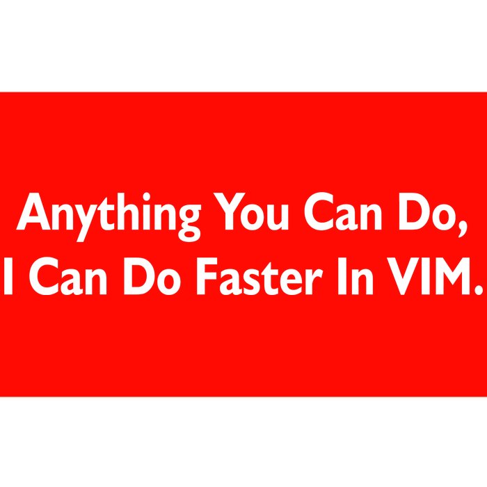 Anything You Can Do I Can Do Faster In VIM Bumper Sticker