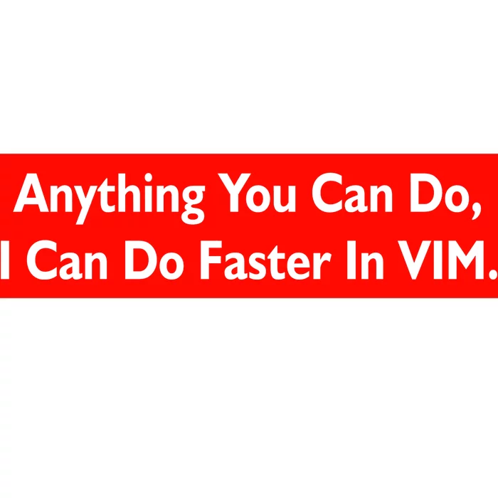 Anything You Can Do I Can Do Faster In VIM Bumper Sticker