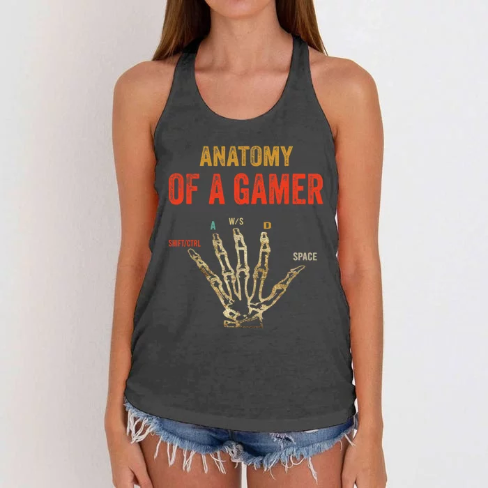 Anatomy of A Gamer Gaming Gifts For Boy Gamer Women's Knotted Racerback Tank