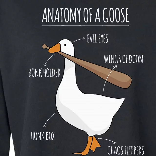 Anatomy Of A Goose Meme Cropped Pullover Crew