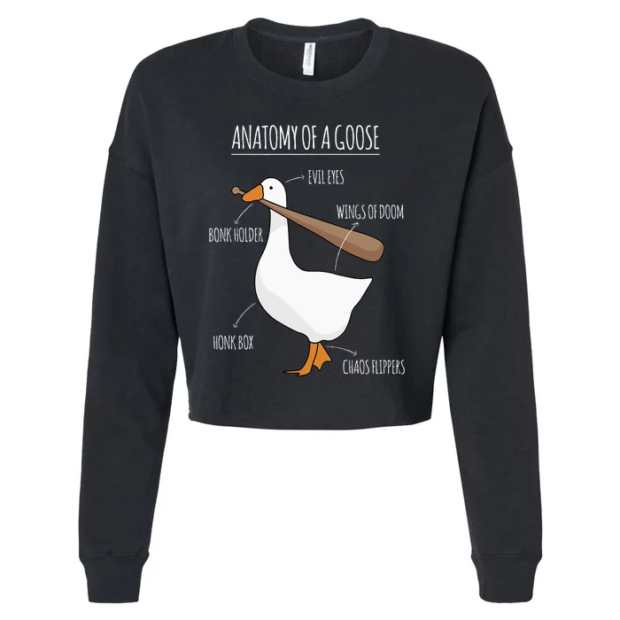 Anatomy Of A Goose Meme Cropped Pullover Crew