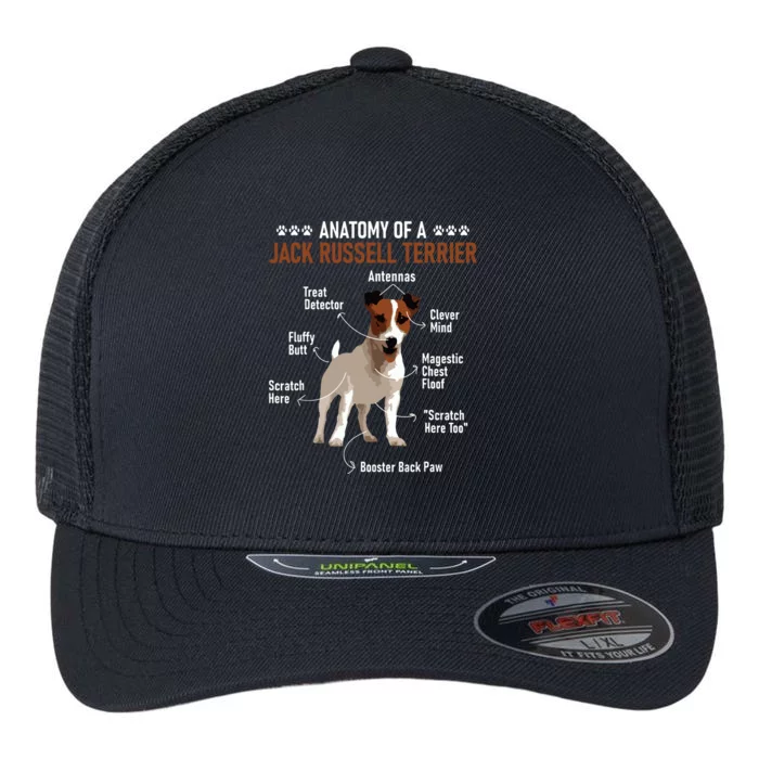 Anatomy Of A Jack Russell Terrier Dog Owner Animal Lover Flexfit Unipanel Trucker Cap