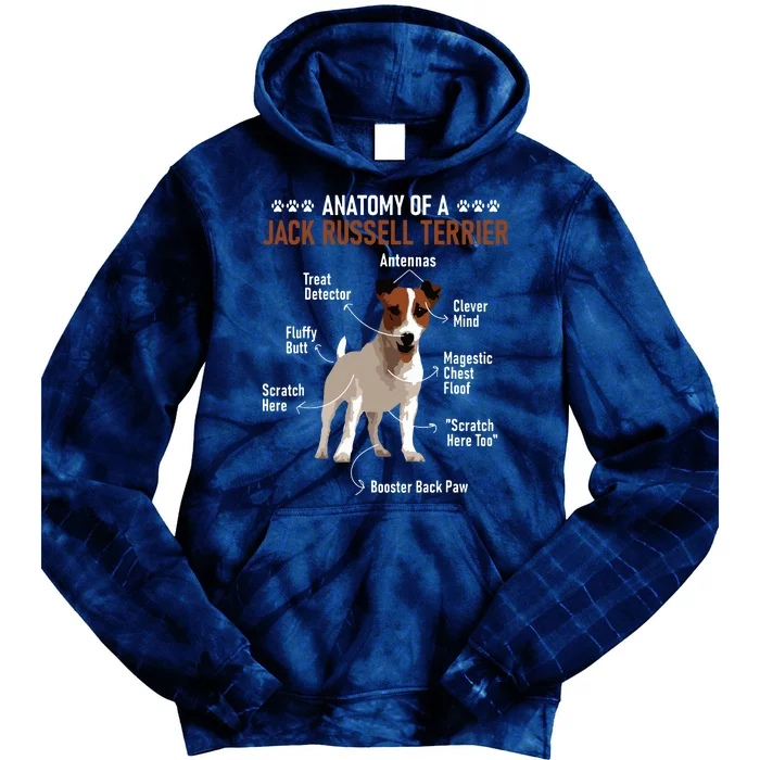 Anatomy Of A Jack Russell Terrier Dog Owner Animal Lover Tie Dye Hoodie