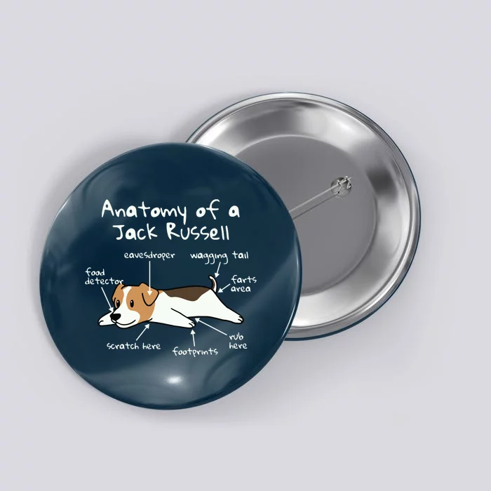 Anatomy Of A Jack Russell Terrier Funny Dog Gift Button