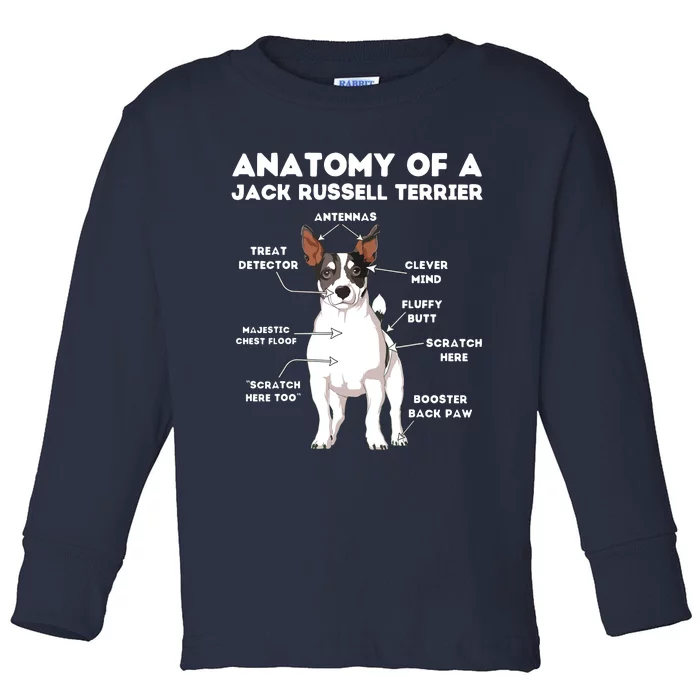 Anatomy Of A Jack Russell Terrier Toddler Long Sleeve Shirt