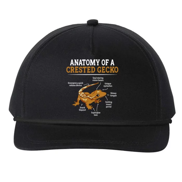 Anatomy Of A Crested Gecko Eyelash Lizard Herpetologist Snapback Five-Panel Rope Hat