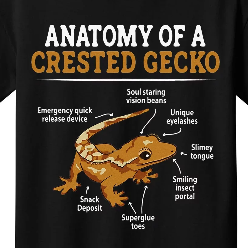 Anatomy Of A Crested Gecko Eyelash Lizard Herpetologist Kids T-Shirt