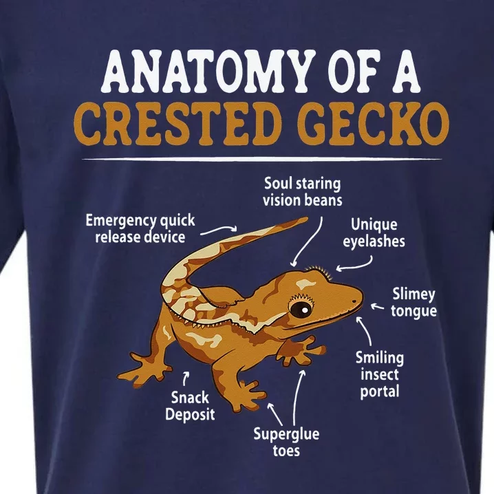 Anatomy Of A Crested Gecko Eyelash Lizard Herpetologist Sueded Cloud Jersey T-Shirt